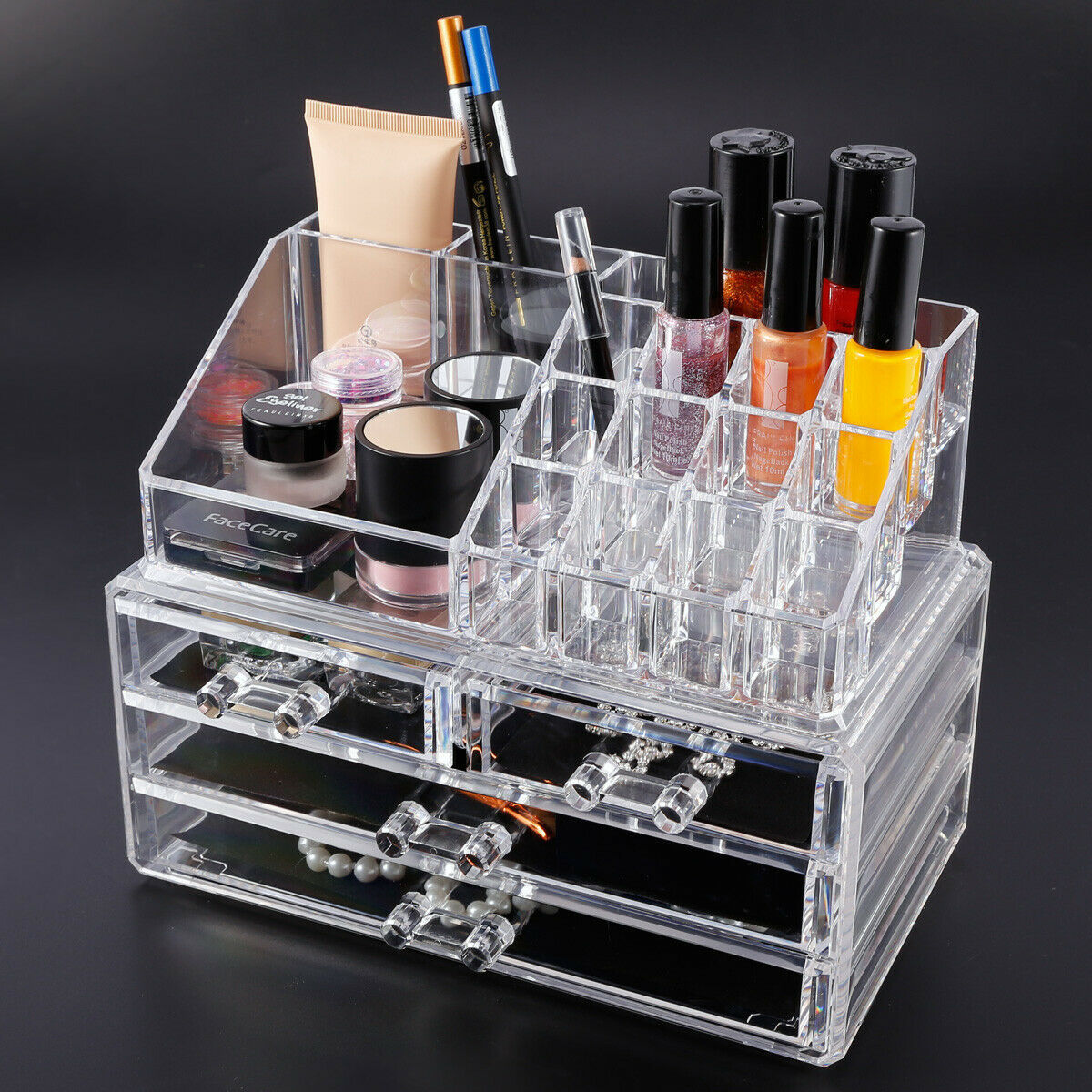 Cosmetic storage box transparent drawer acrylic storage