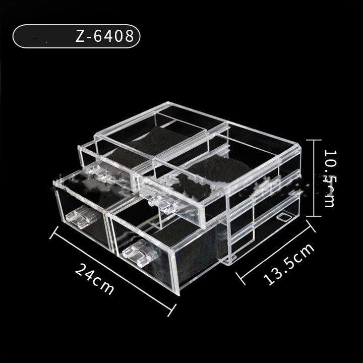 Cosmetic storage box transparent drawer acrylic storage