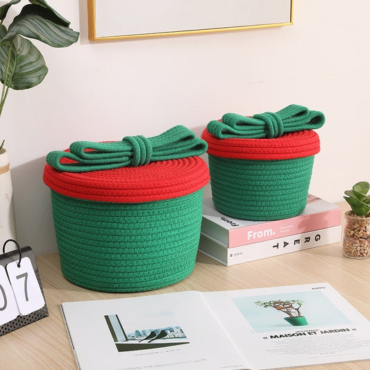 Hand-woven Desktop Storage Basket Sundries Storage Box