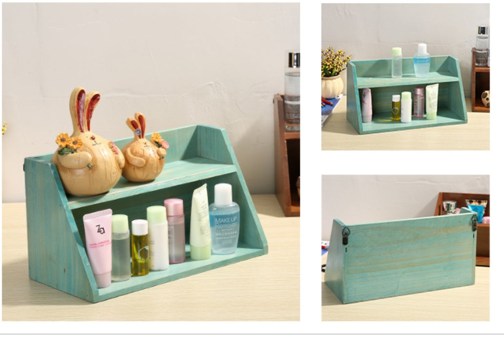 Solid Wood Storage Rack Desktop Storage Box