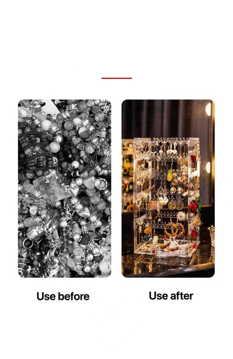 Transparent Earrings, Jewelry Box, Necklace, Hand Jewelry, Household Makeup Storage Rack, Dustproof