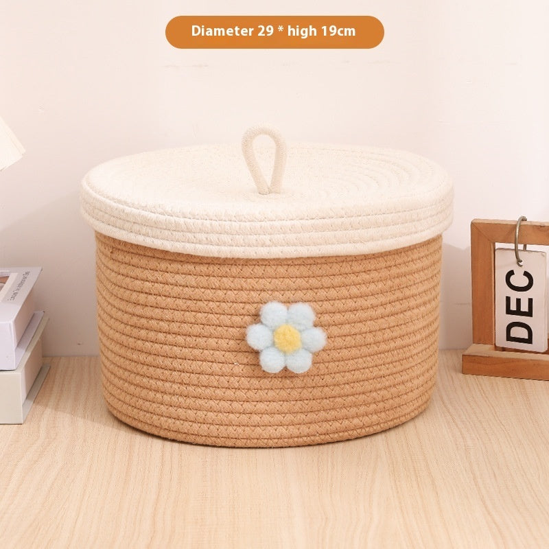 Hand-woven Desktop Storage Basket Sundries Storage Box