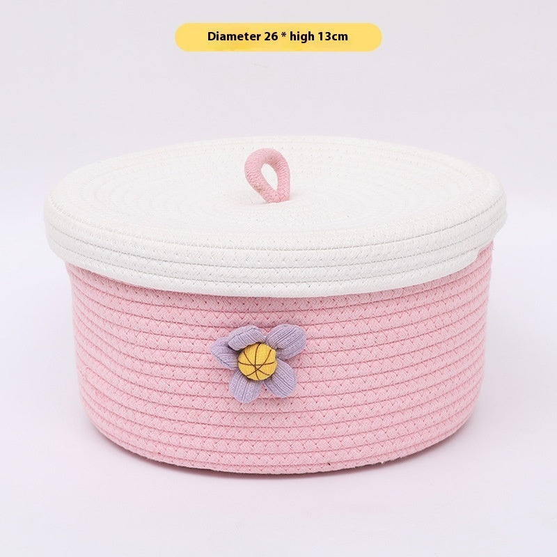 Hand-woven Desktop Storage Basket Sundries Storage Box
