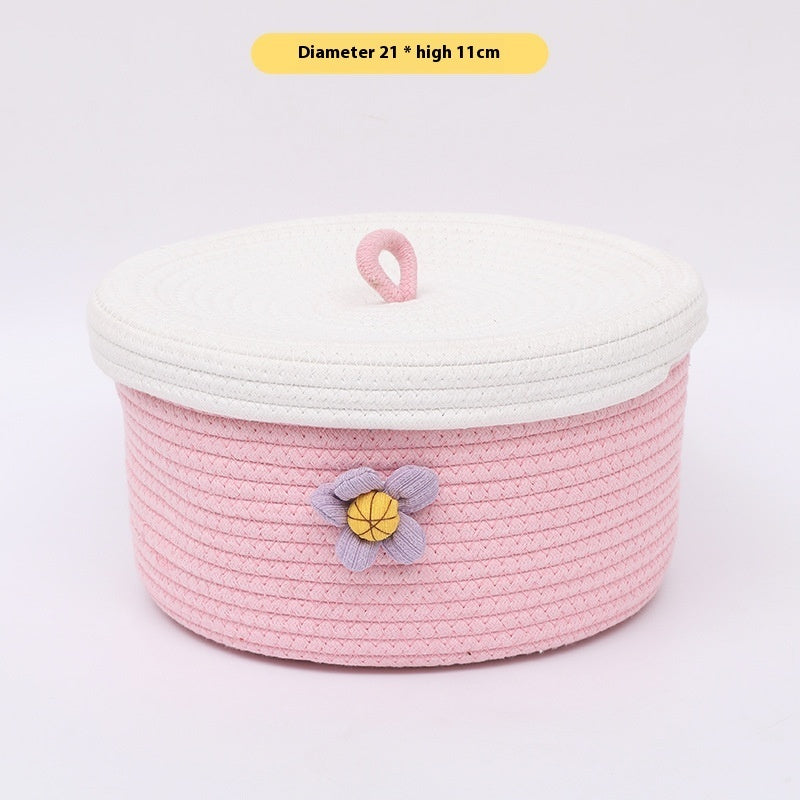 Hand-woven Desktop Storage Basket Sundries Storage Box