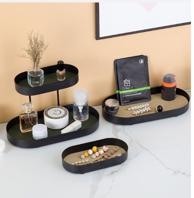 Desktop Storage Oval Tray Porch Storage Rack