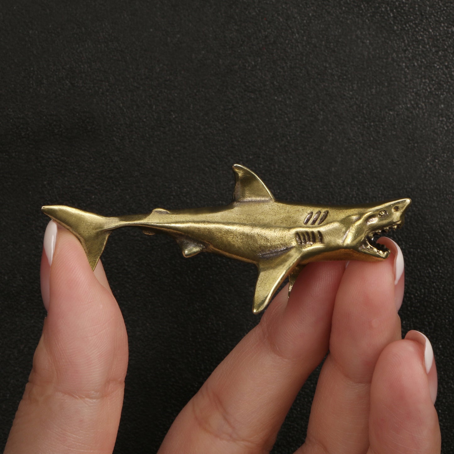 Antique Reproduction Brass Shark Ornaments Tea Ornaments