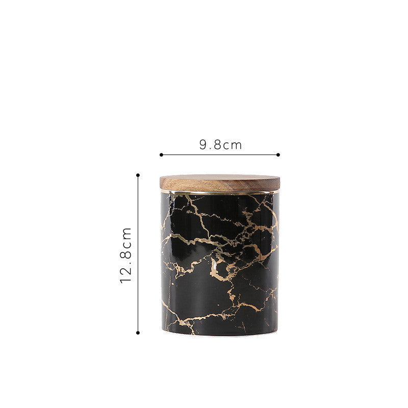Kitchen Ceramic Snack Storage Box Storage Tank Marble Grain Storage Tank