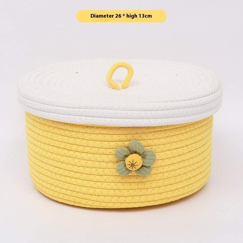 Hand-woven Desktop Storage Basket Sundries Storage Box