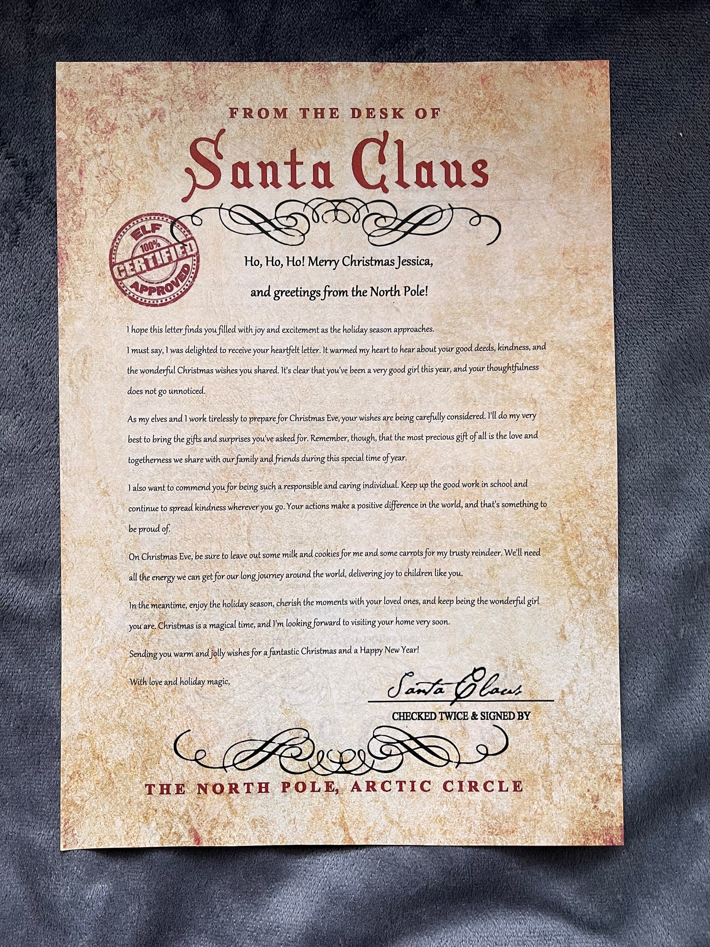 Santa Claus Reply Letter