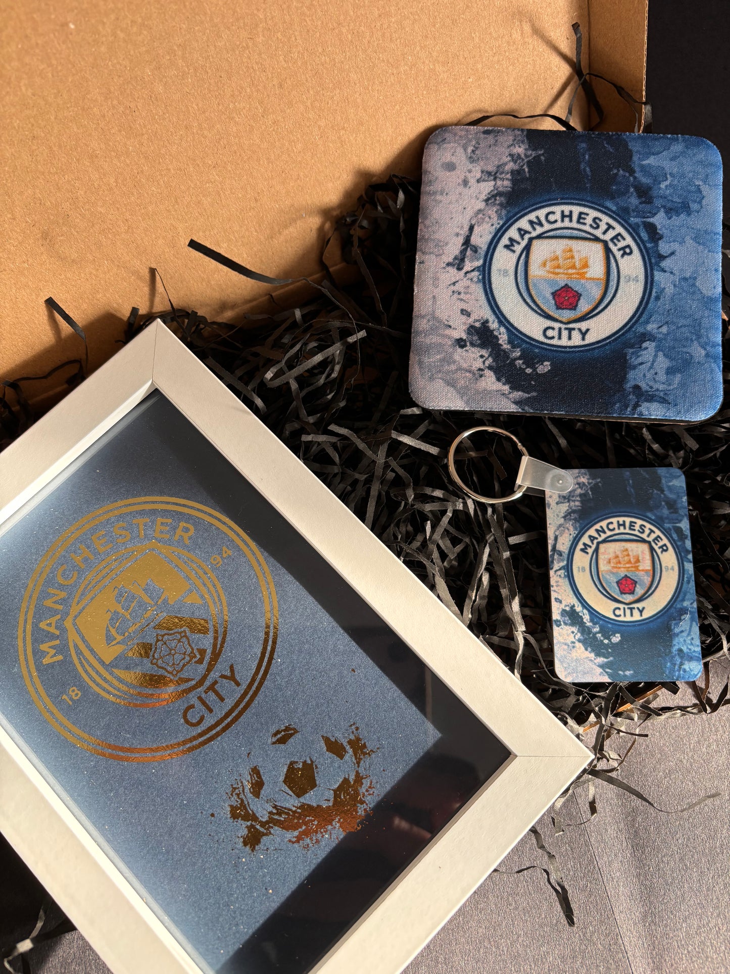 Manchester City FC Gift Set, Navy & Gold