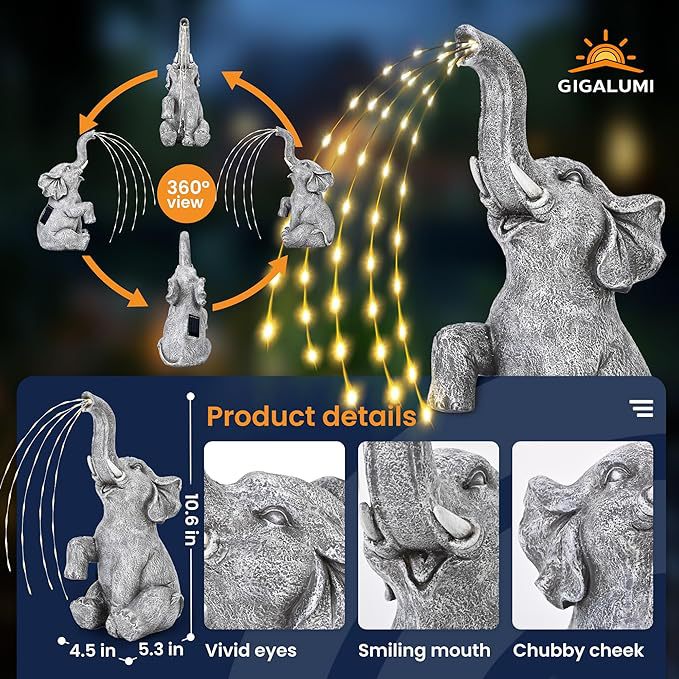 Elephant Outdoor Garden Sculpture Resin Decoration