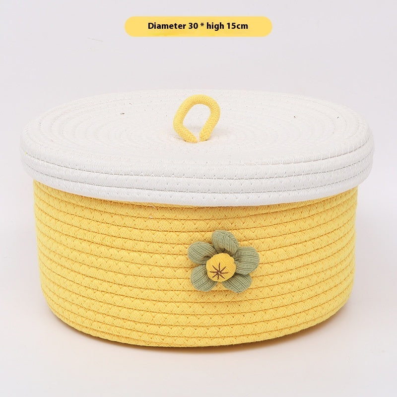 Hand-woven Desktop Storage Basket Sundries Storage Box