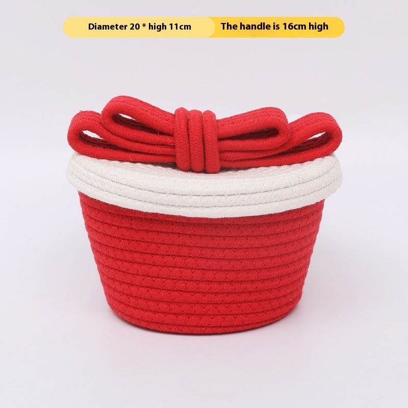Hand-woven Desktop Storage Basket Sundries Storage Box