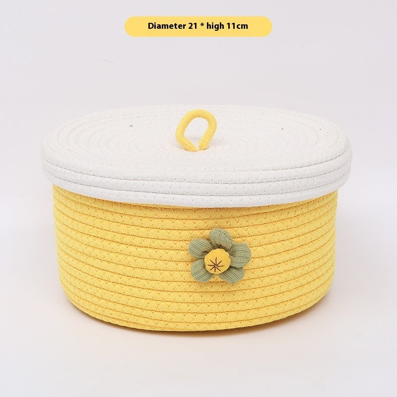 Hand-woven Desktop Storage Basket Sundries Storage Box