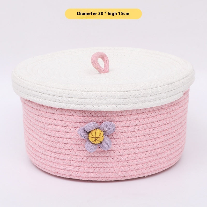 Hand-woven Desktop Storage Basket Sundries Storage Box