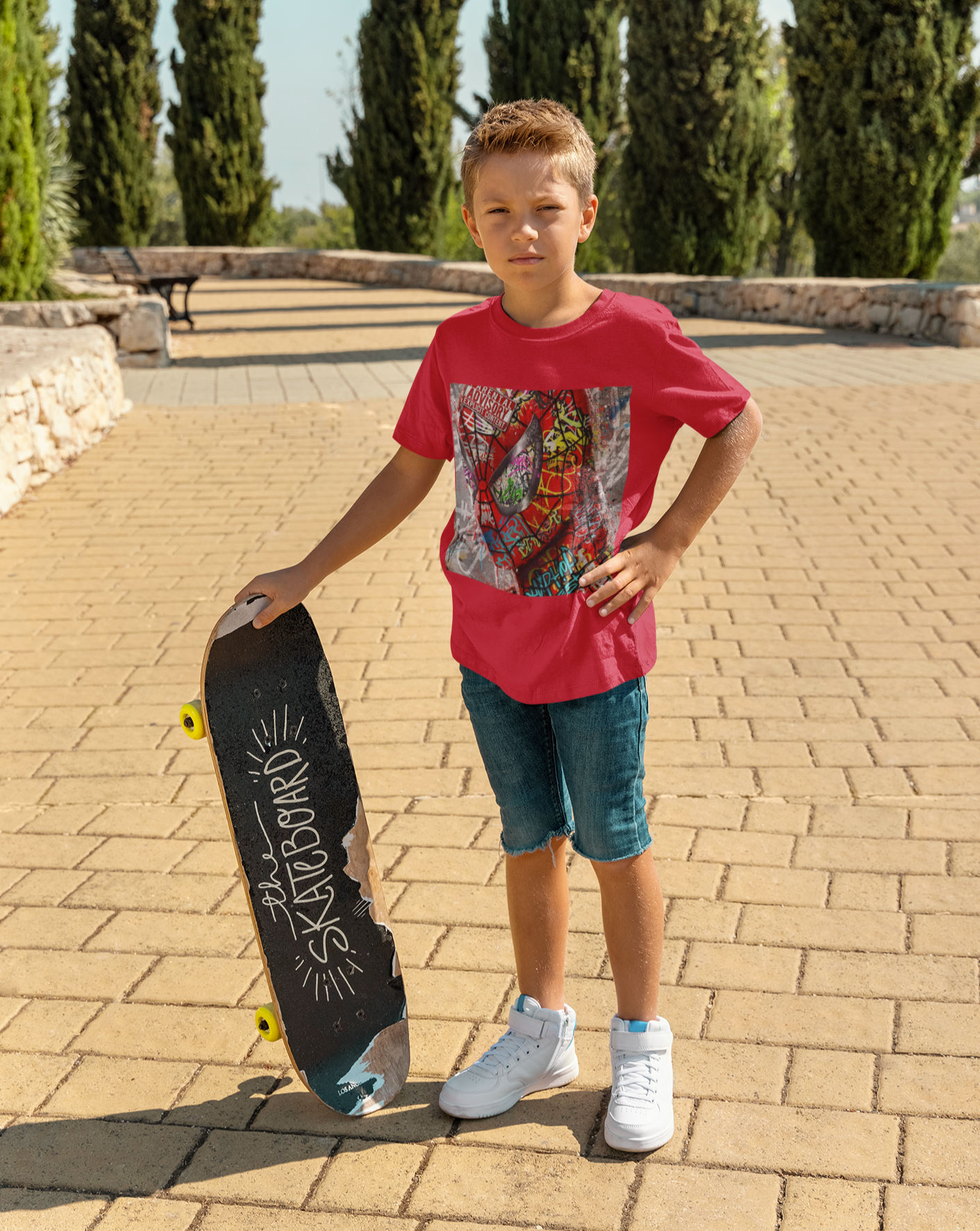 Dive into the world of Spider-Man with our kids brush print t-shirt, a dynamic blend of superhero style and unbeatable comfort. Crafted for ultimate comfort, this unisex soft-style t-shirt redefines casual wear. Made from luxuriously soft materials, the tee boasts 100% ring-spun cotton for solid colours, providing a blend of comfort and durability.