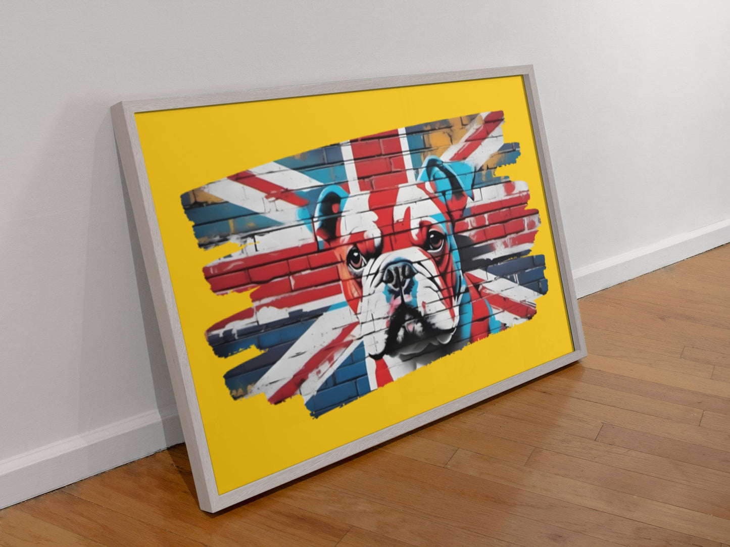Patriotic Union Jack Flag with British Bulldog Print - UK Pride Wall Art, Wall Art, Home Decor, Patriotic Prints, Dog Prints, Union Jack Art