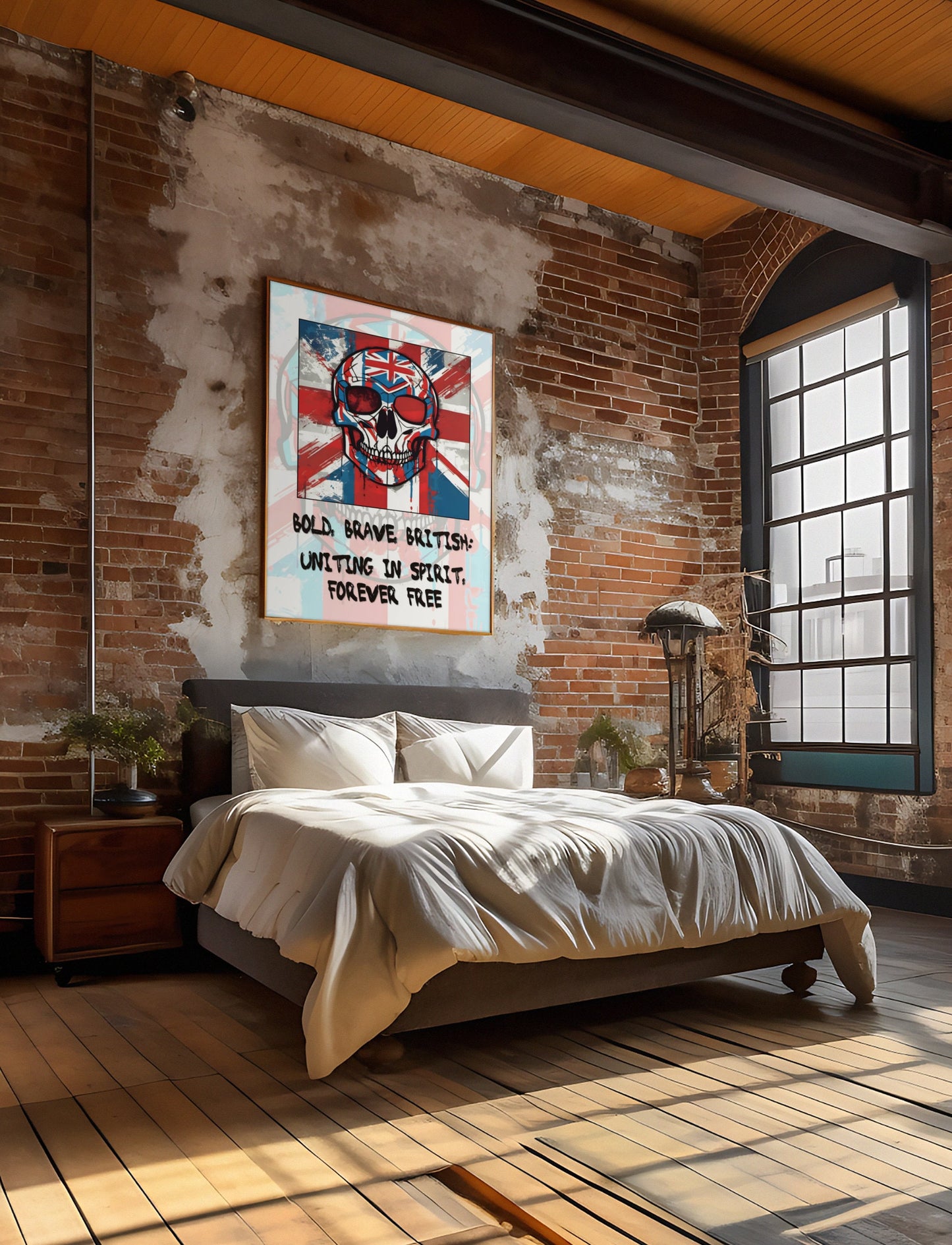 Patriotic Skull with Union Jack Flag Print - British Pride Wall Art, Wall Art, Home Decor, Flag Prints, Patriotic Prints, Union Jack Art