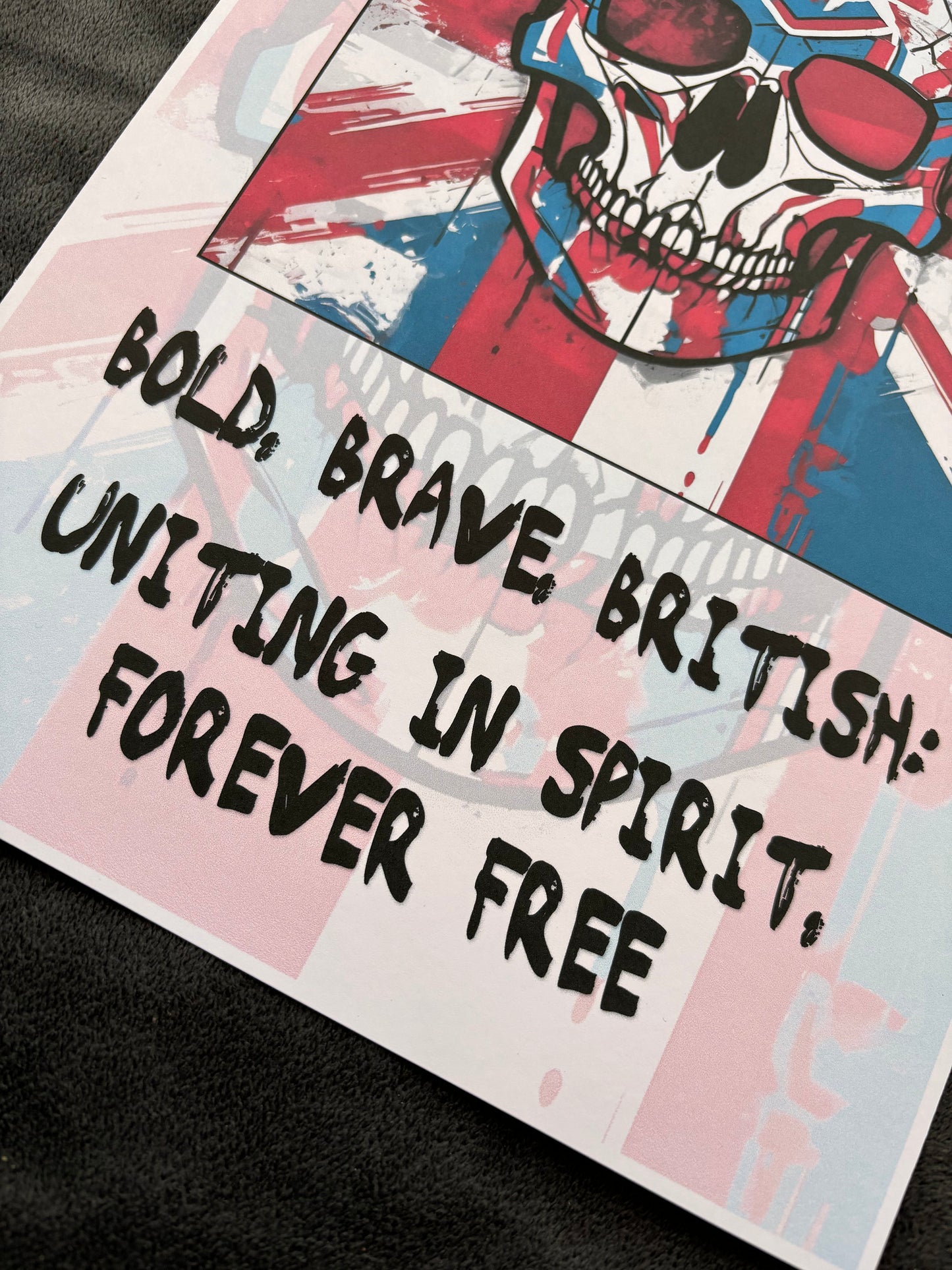 Patriotic Skull with Union Jack Flag Print - British Pride Wall Art, Wall Art, Home Decor, Flag Prints, Patriotic Prints, Union Jack Art