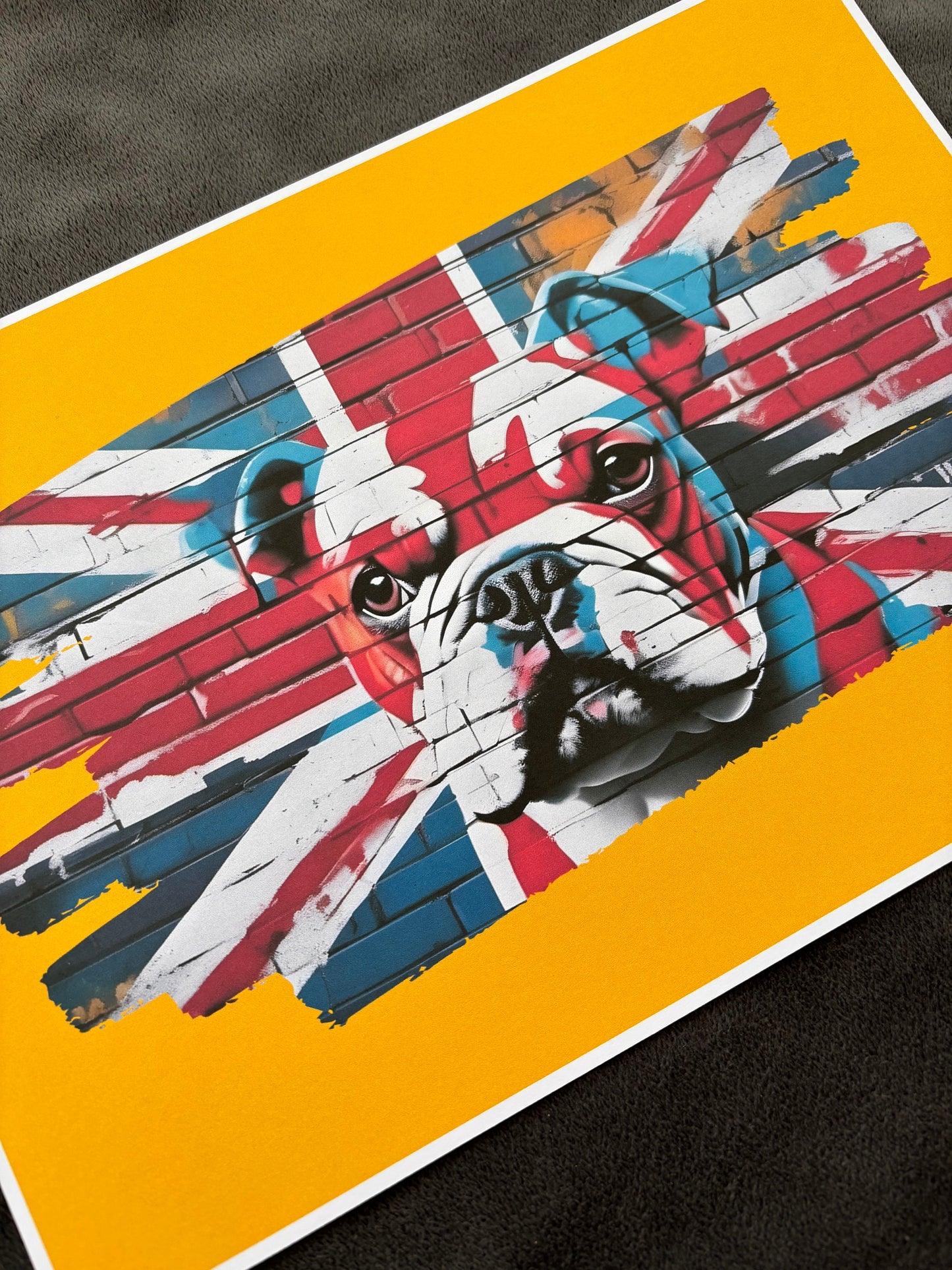 Patriotic Union Jack Flag with British Bulldog Print - UK Pride Wall Art, Wall Art, Home Decor, Patriotic Prints, Dog Prints, Union Jack Art