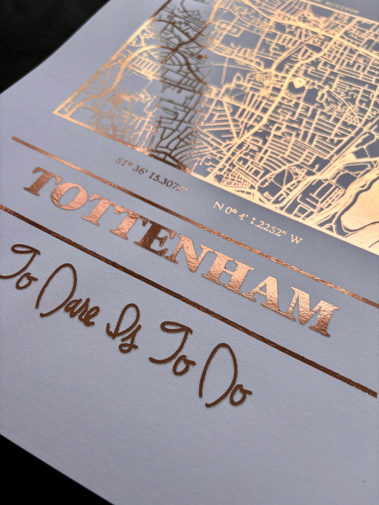 Tottenham Hotspur Foil Map Print, Tottenham