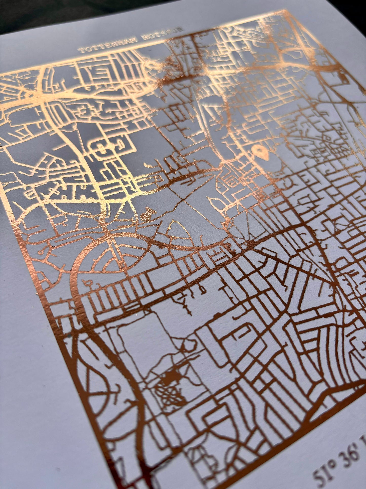 Tottenham Hotspur Foil Map Print, Tottenham
