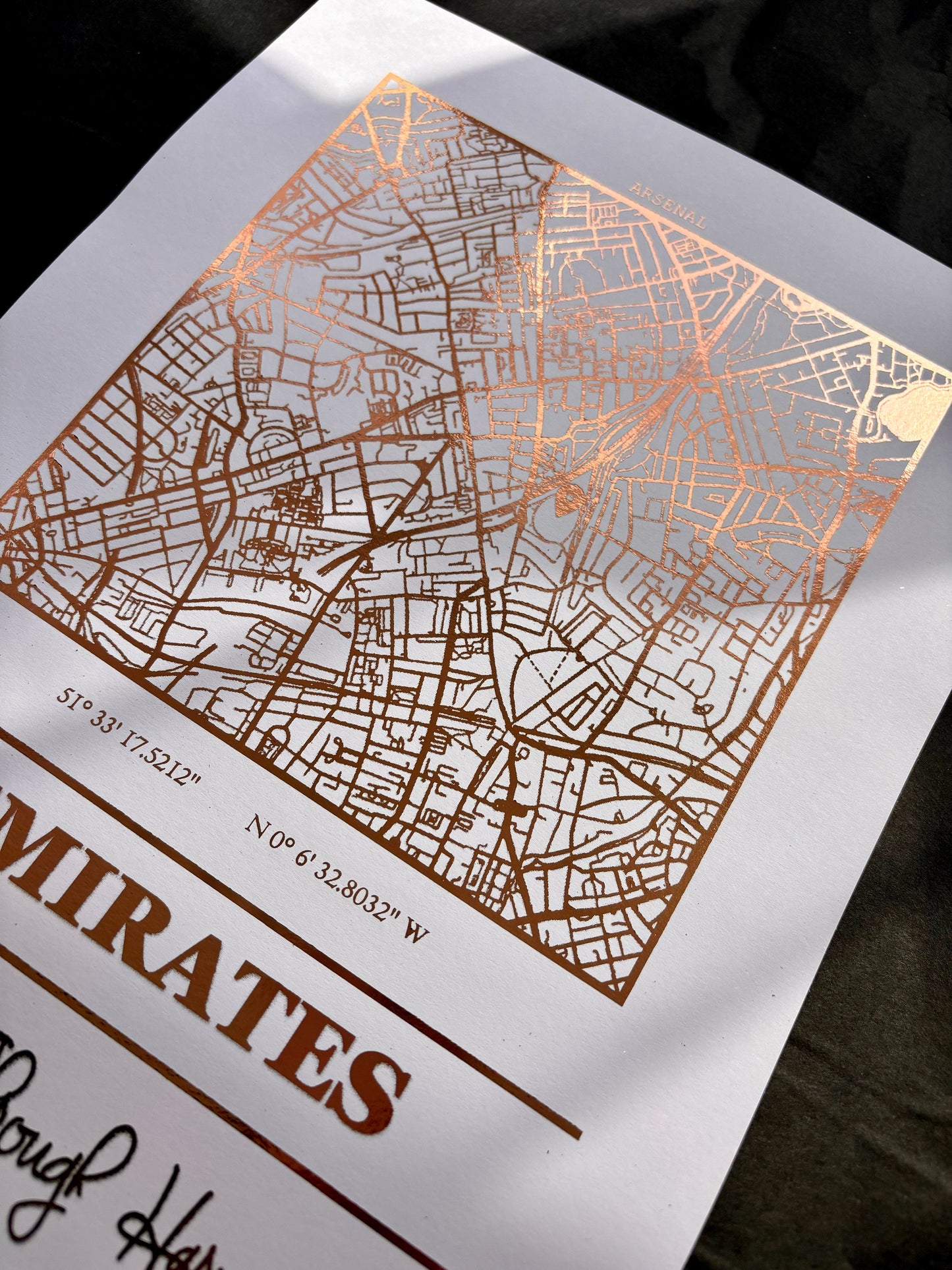 Emirates Foil Map Print, Arsenal