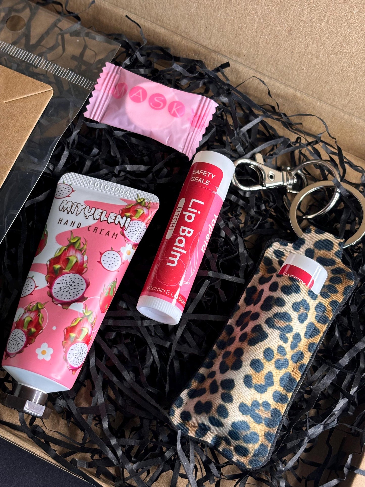 Leopard Print Earrings & Lipstick Holder Gift Set