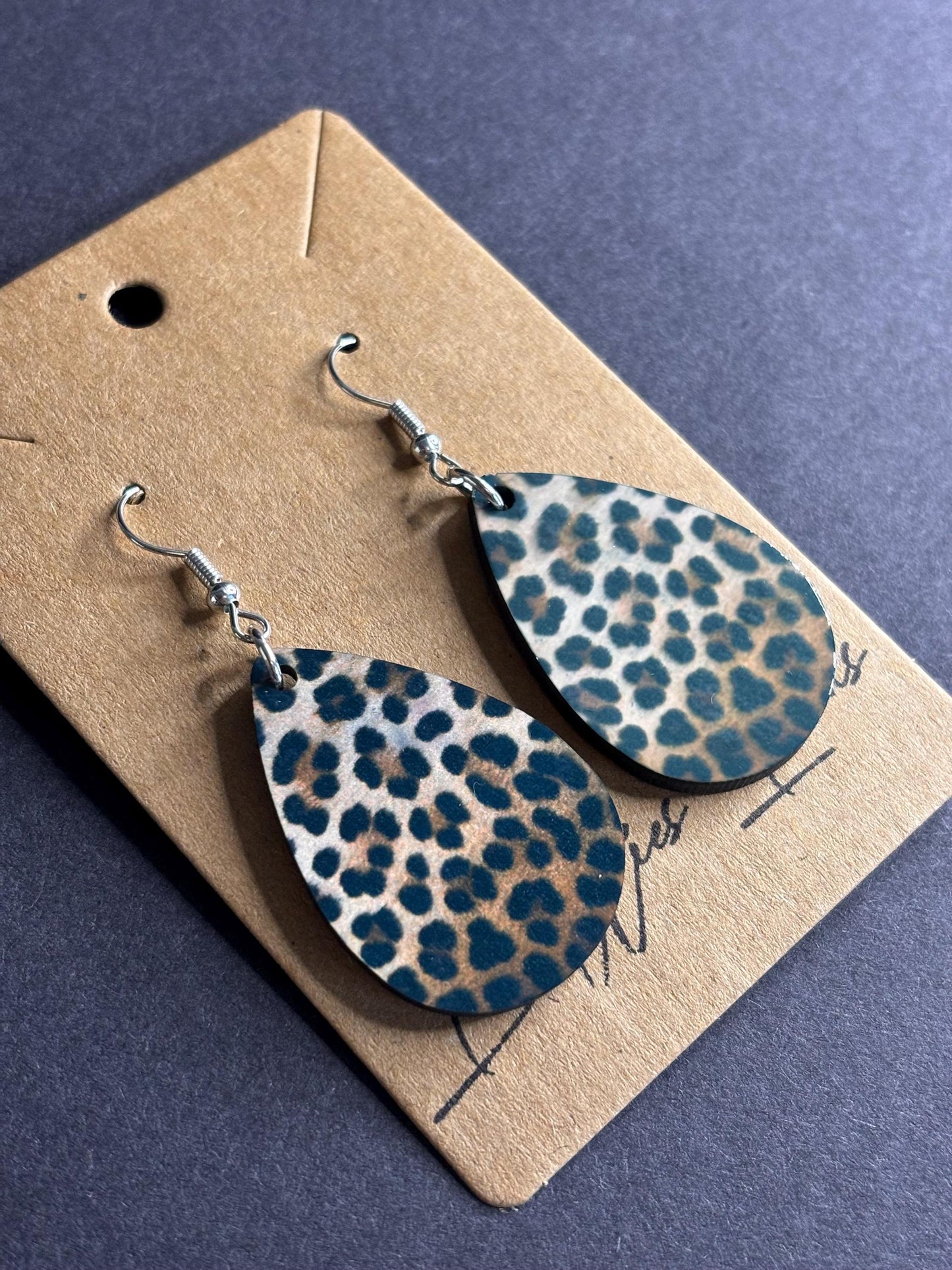 Leopard Print Earrings & Lipstick Holder Gift Set