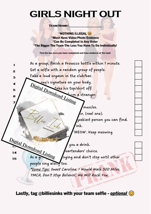 Looking for a fun and exciting way to spend your night out with the girls? Look no further! Our Girls Night Out Scavenger Hunt is the perfect activity for a group of friends looking for an action-packed evening.