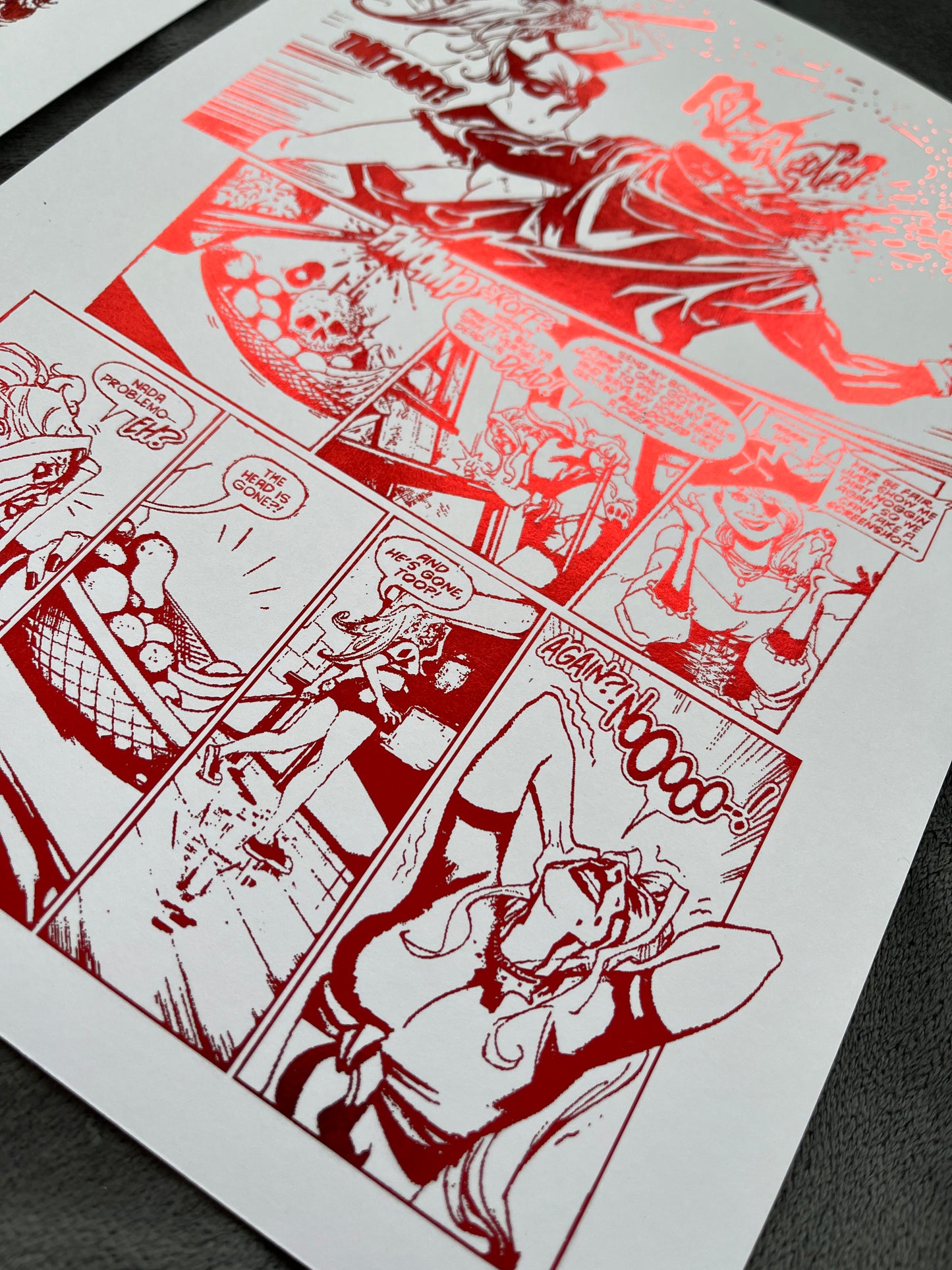 Set of 2 Harley Quinn Foil Prints Red