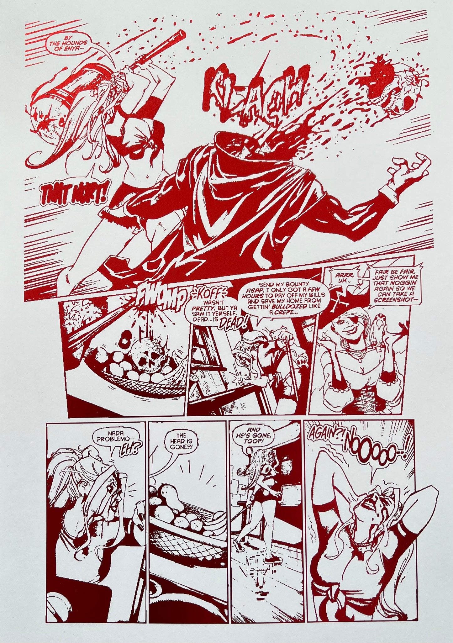 Set of 2 Harley Quinn Foil Prints Red