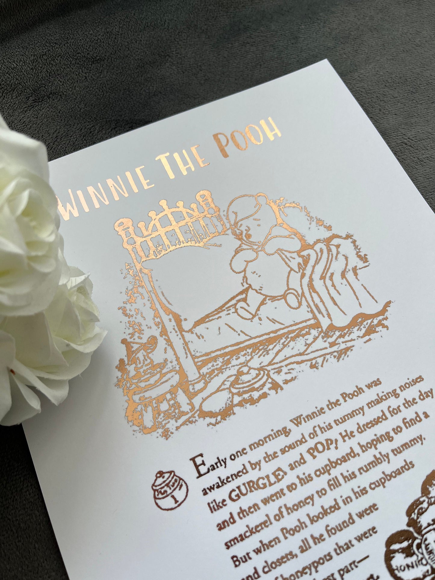 Winnie The Pooh Book Page Foil Print