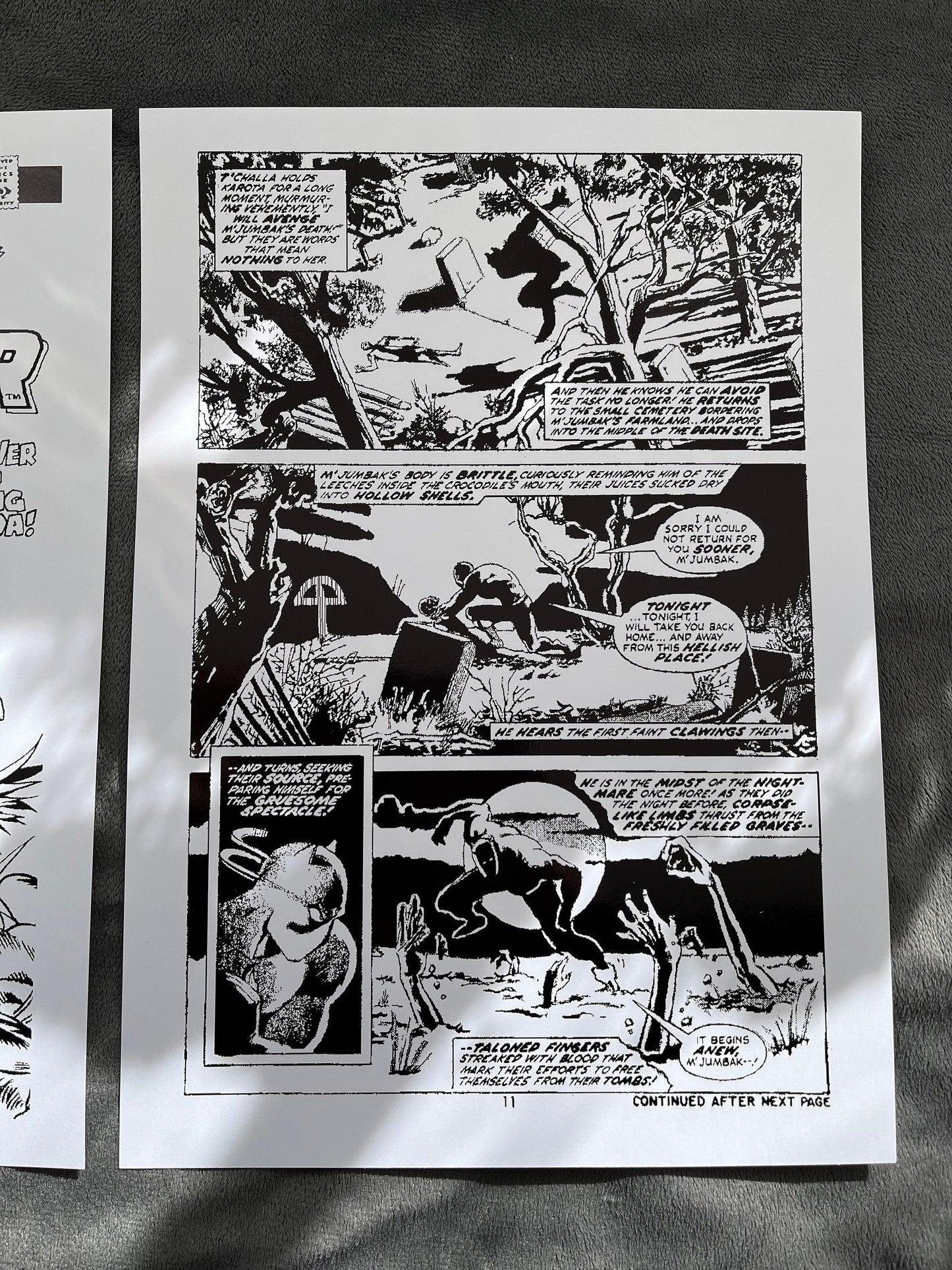 Set of 2 Black Panther Comic Cover & Comic Strip Foil Print