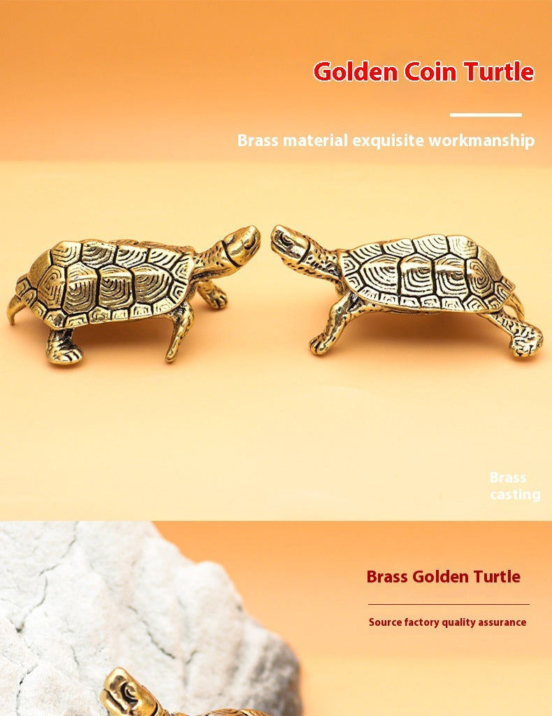 Longevity Turtle Ornaments Brass Vintage Tea Ornaments