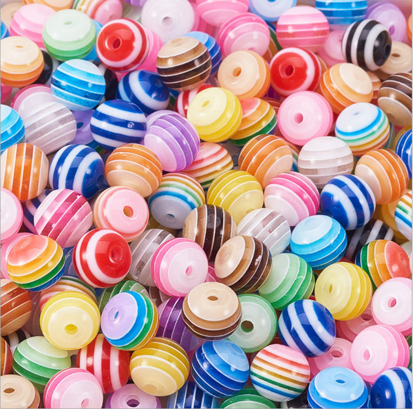 Rainbow Color Resin Beaded Jewelry Accessories