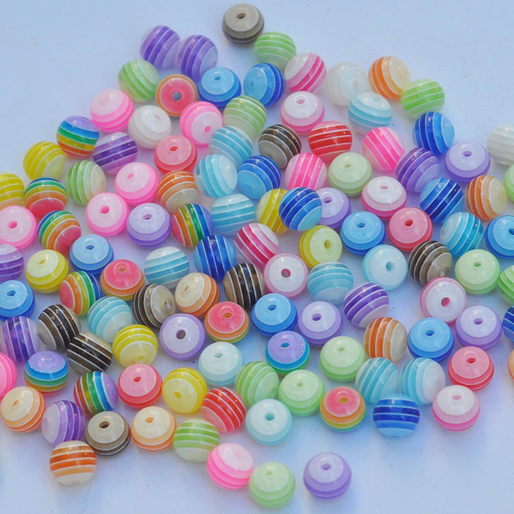 Rainbow Color Resin Beaded Jewelry Accessories