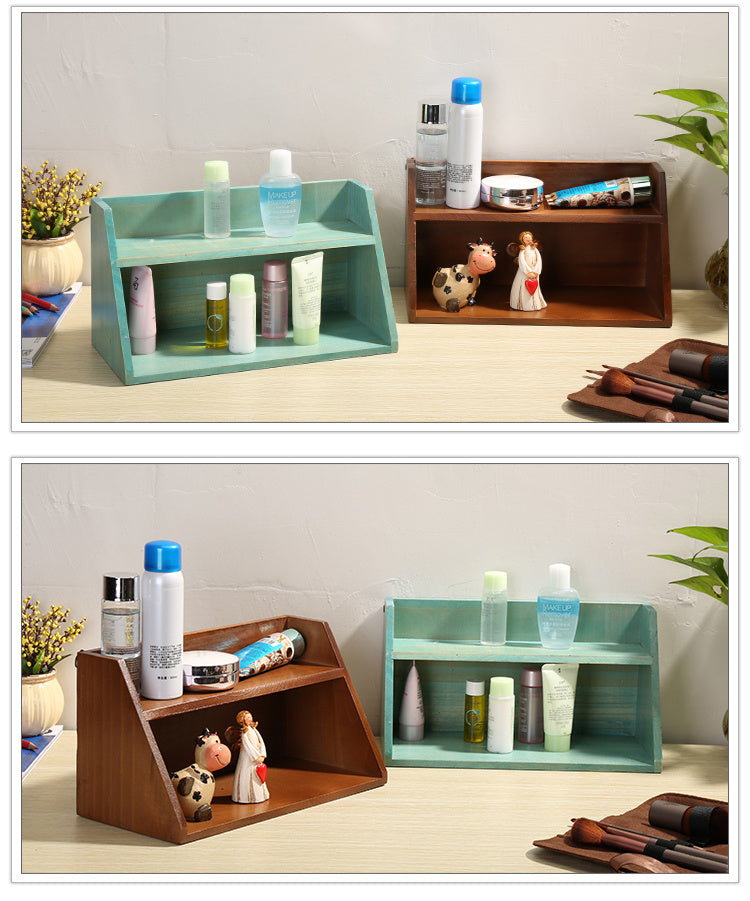 Solid Wood Storage Rack Desktop Storage Box