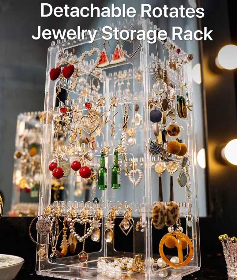 Transparent Earrings, Jewelry Box, Necklace, Hand Jewelry, Household Makeup Storage Rack, Dustproof