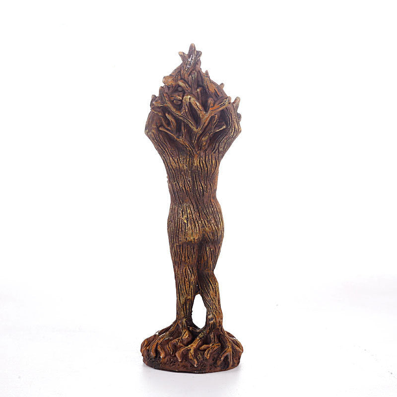 Forest Goddess Statue Resin Ornaments Garden Handicraft Ornaments Green Man Statue Tree God Ornaments