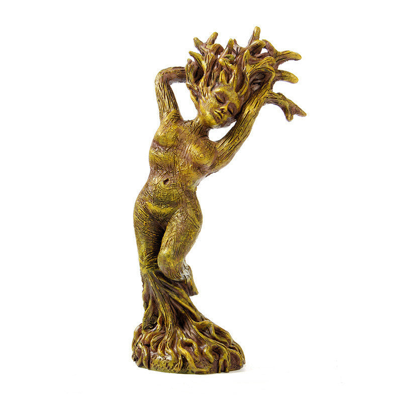 Forest Goddess Statue Resin Ornaments Garden Handicraft Ornaments Green Man Statue Tree God Ornaments