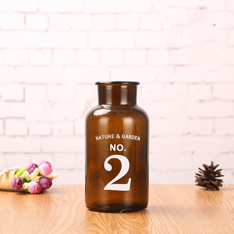 Transparent Brown Living Room Decoration Floral Ornaments