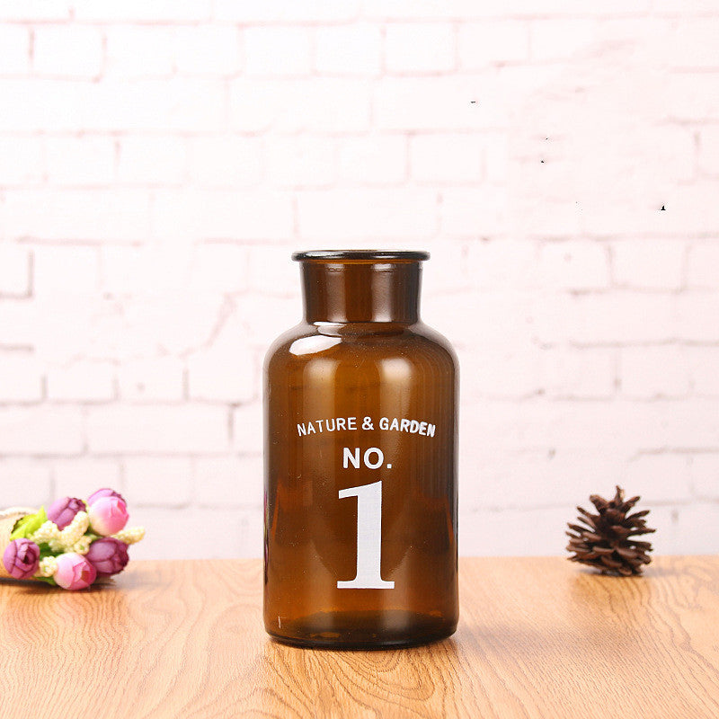 Transparent Brown Living Room Decoration Floral Ornaments