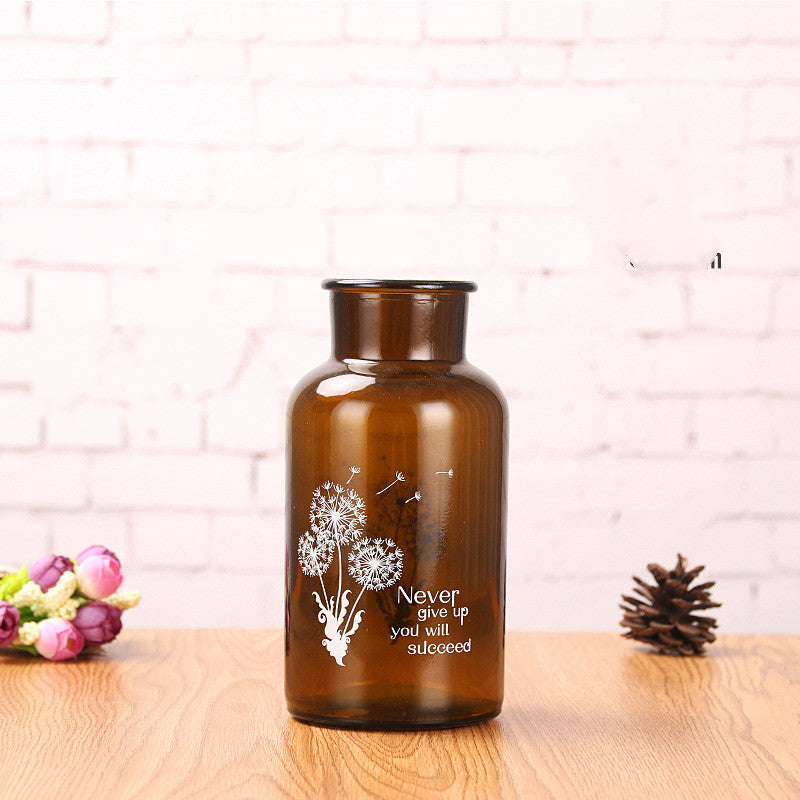 Transparent Brown Living Room Decoration Floral Ornaments