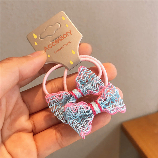 Children's Jewelry Fabric Bowknot Rubber Band Card Pack