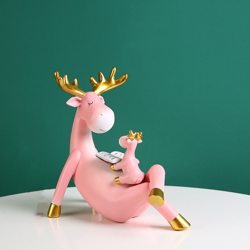 Simple Reading Elk Ornaments Home Living Room