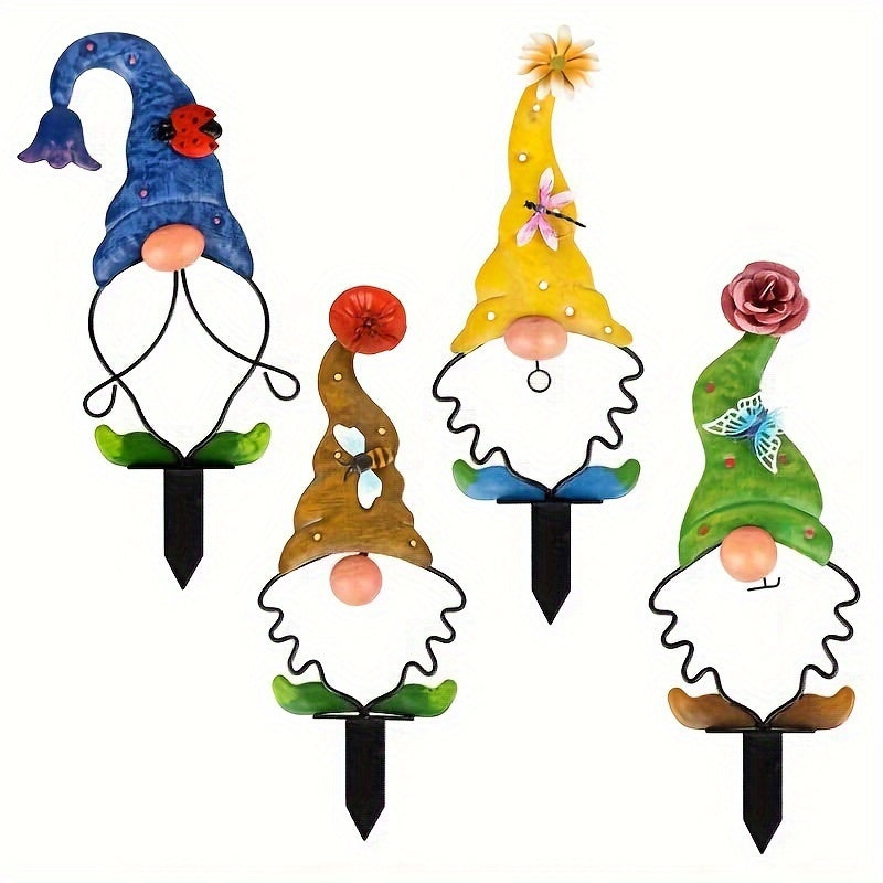 Christmas Outdoor Metal Gnome Sign Large Xmas Yard Stakes Christmas Garden Lawn Decorations Ornament Merry Christmas Decoration