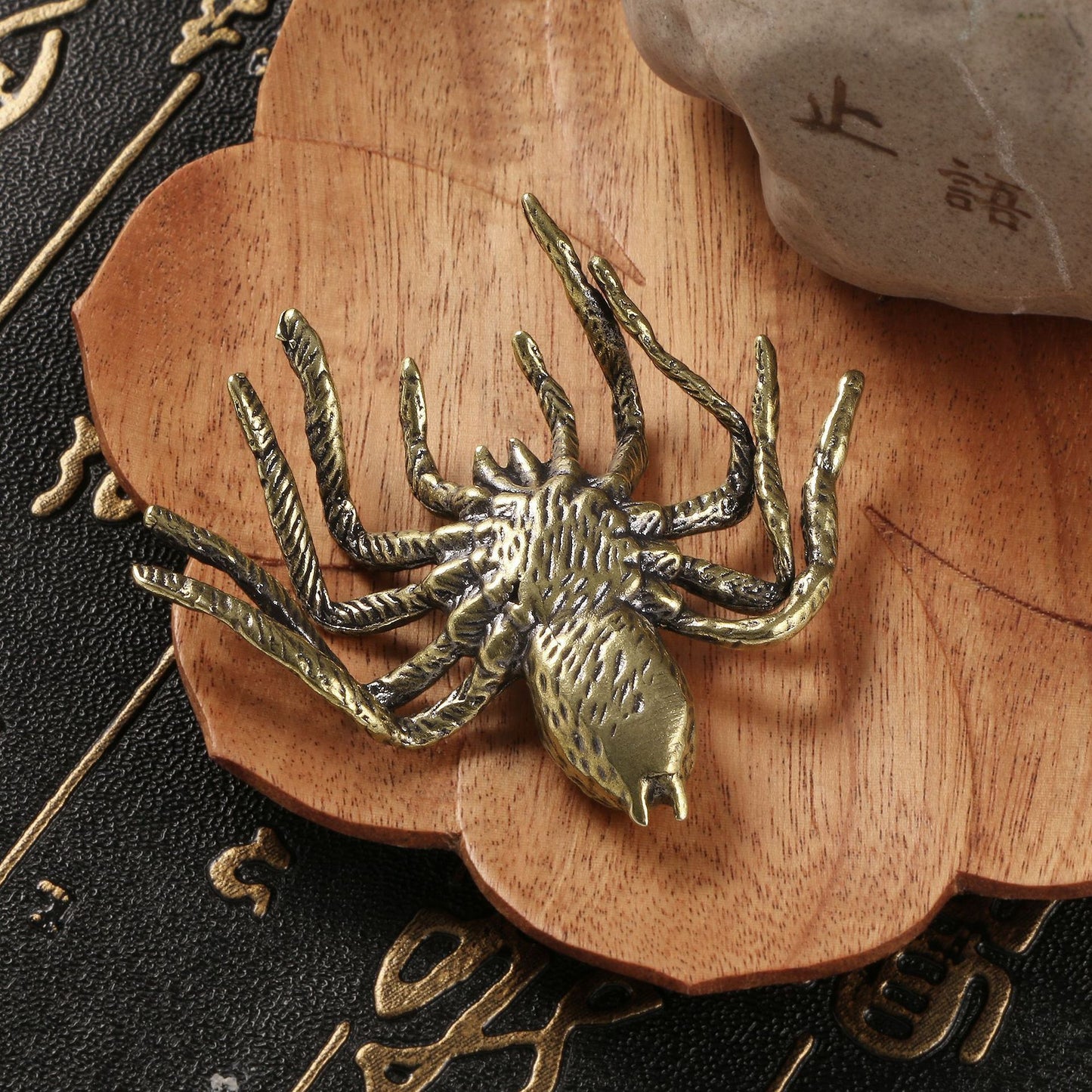 Distressed Solid Copper Spider Brass Ornaments Tea Ornaments