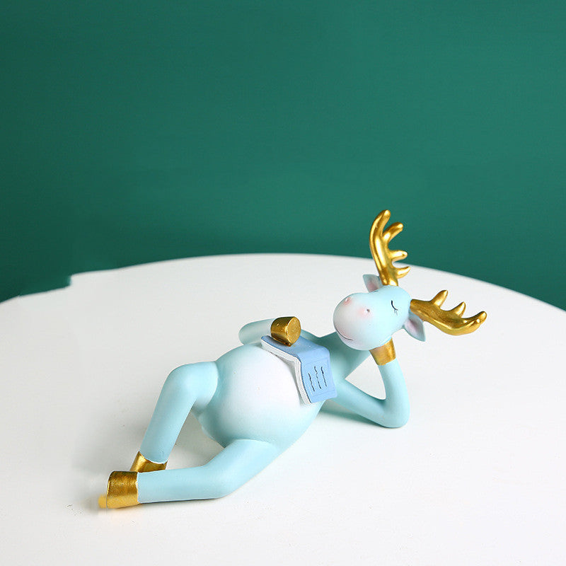 Simple Reading Elk Ornaments Home Living Room