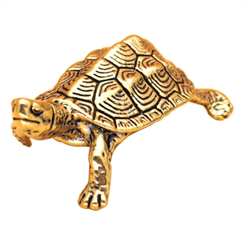 Longevity Turtle Ornaments Brass Vintage Tea Ornaments